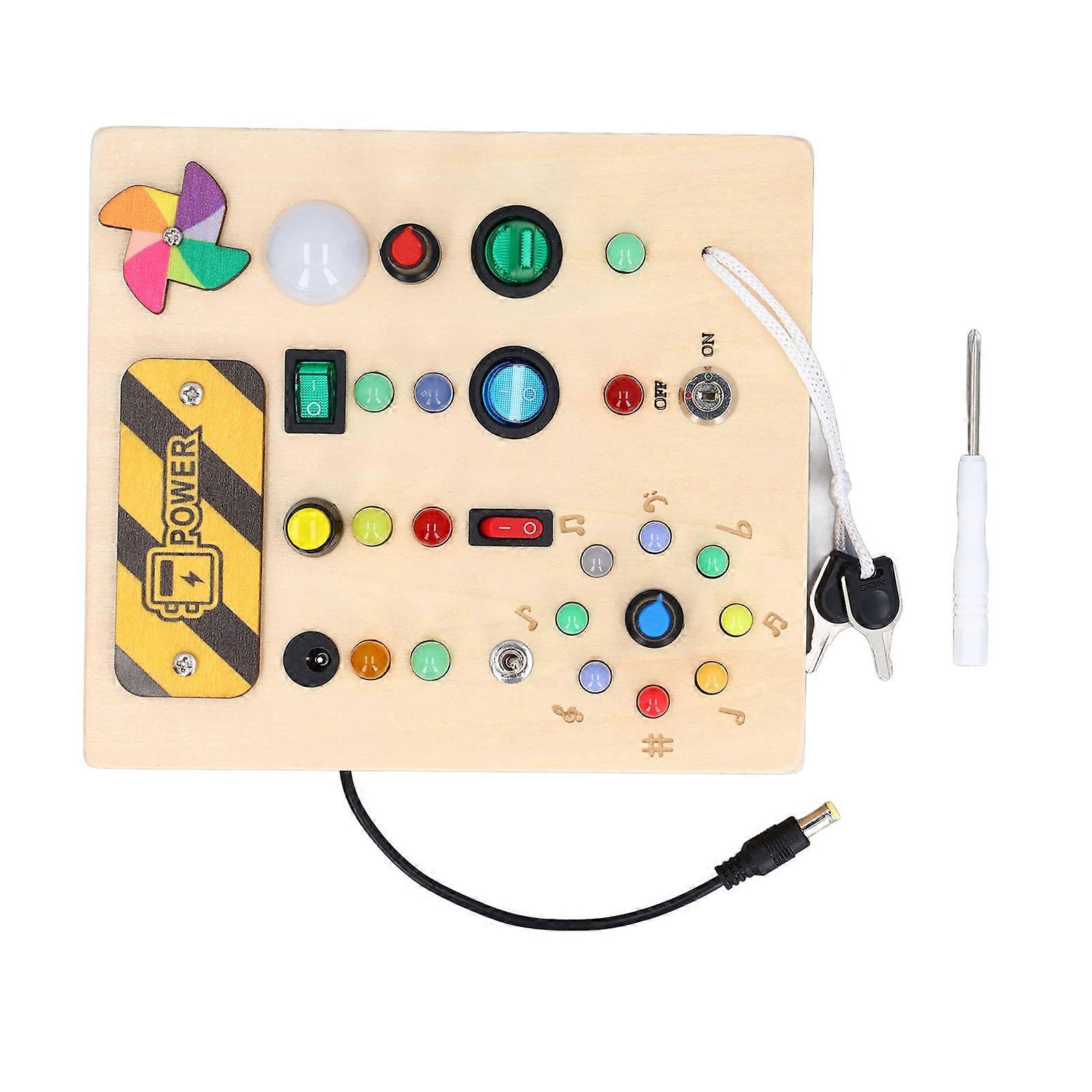 Light Sensory Board Learning Windmill Pattern Hand Eye Coordination Wooden Educational Switch Sensory Board