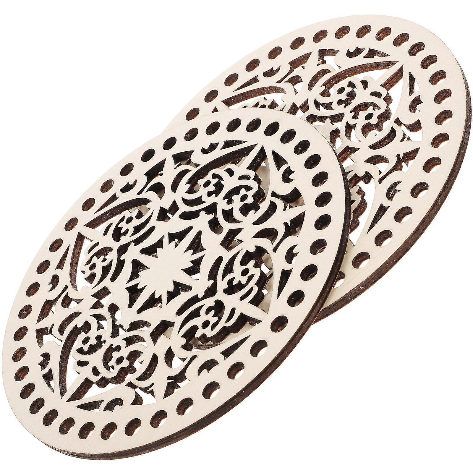 Wooden Shoulder Bag Board for Homemade Use with Beige Color and Durable Wood Classic Style Round Board 2 Pieces