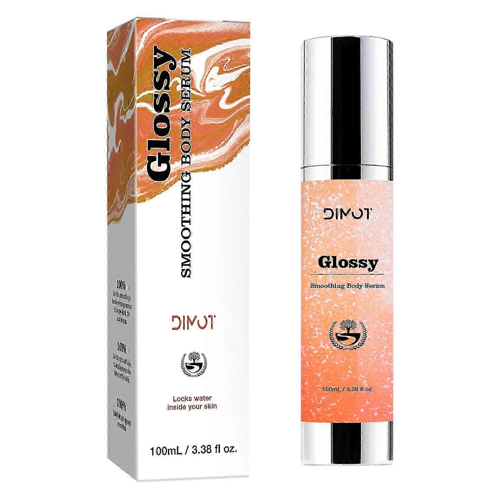 Be Glossy סרום גוף מחליק לקמטים - סרום אנטי אייג'ינג עם חומצה היאלורונית לגוף - סרום לחות עם ויטמין E, חמאת שיאה - ממצק וסמו
