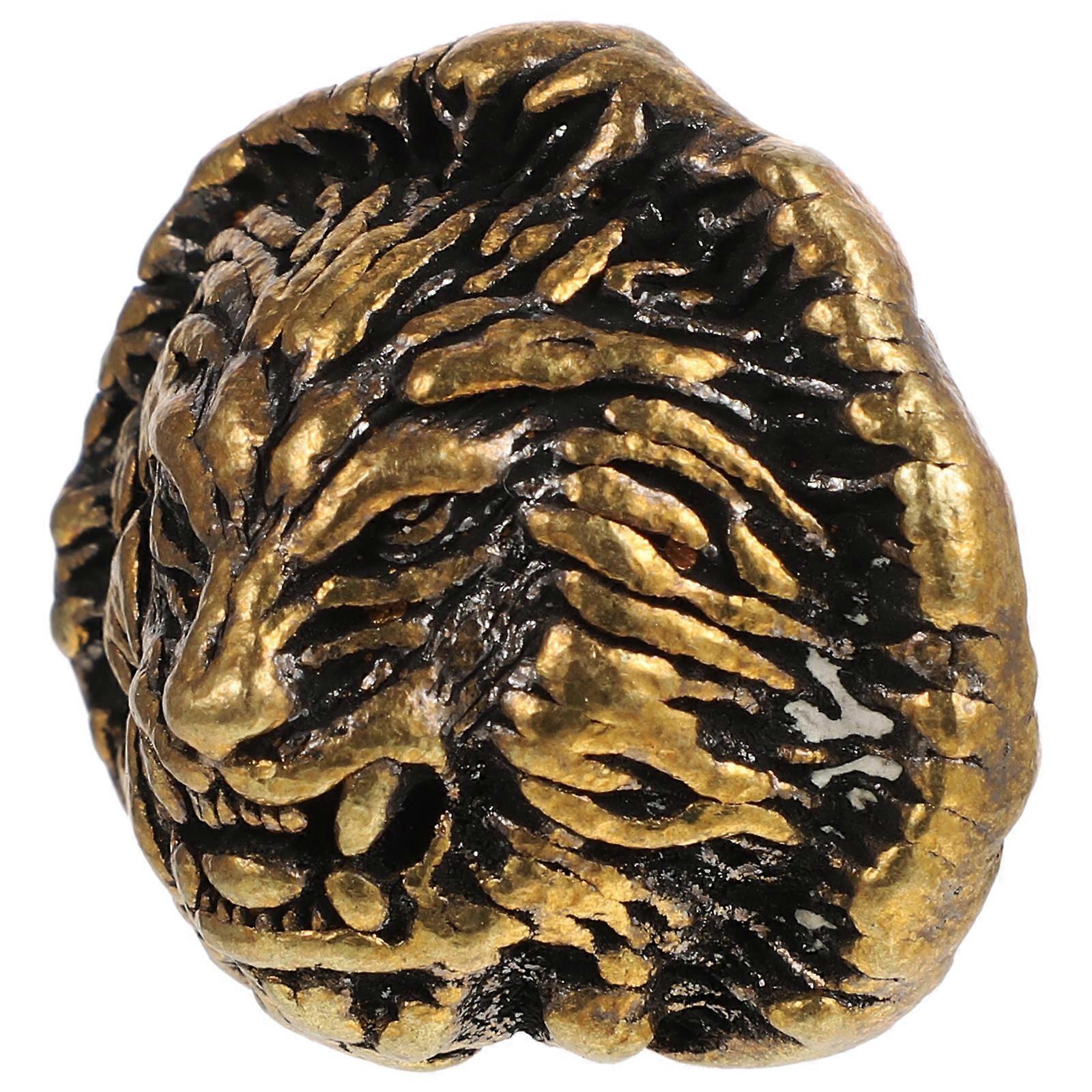 Brass Decor Lion Paperweight Desktop Organization Simple and Generous Appearance 1Set