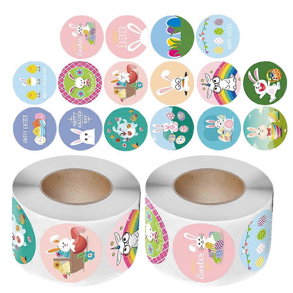 Round Baking Labels Designed For Easter For Kids And Parents 4 Rolls In Various Attractive Colors