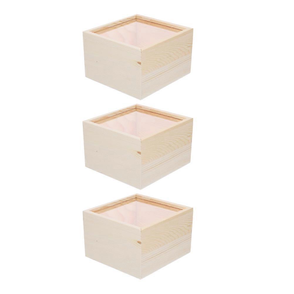 3 قطع انزلاق غطاء الخشب مربع خشبي المجوهرات مربع الخشب حالة تخزين خمر مربع المجوهرات
