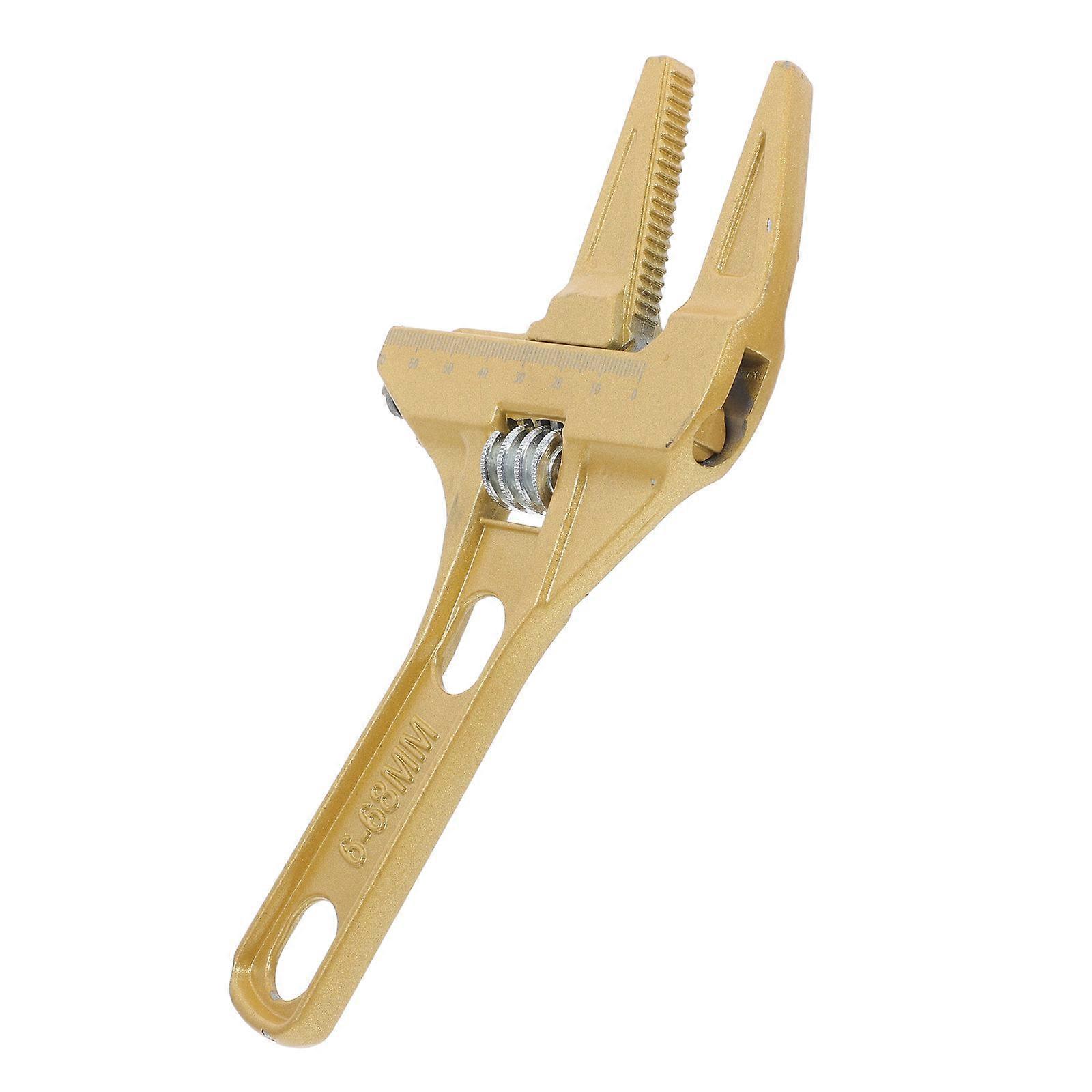 Multifunctional Adjustable Wrench Large Opening Heavy Duty Tool Golden 1Set