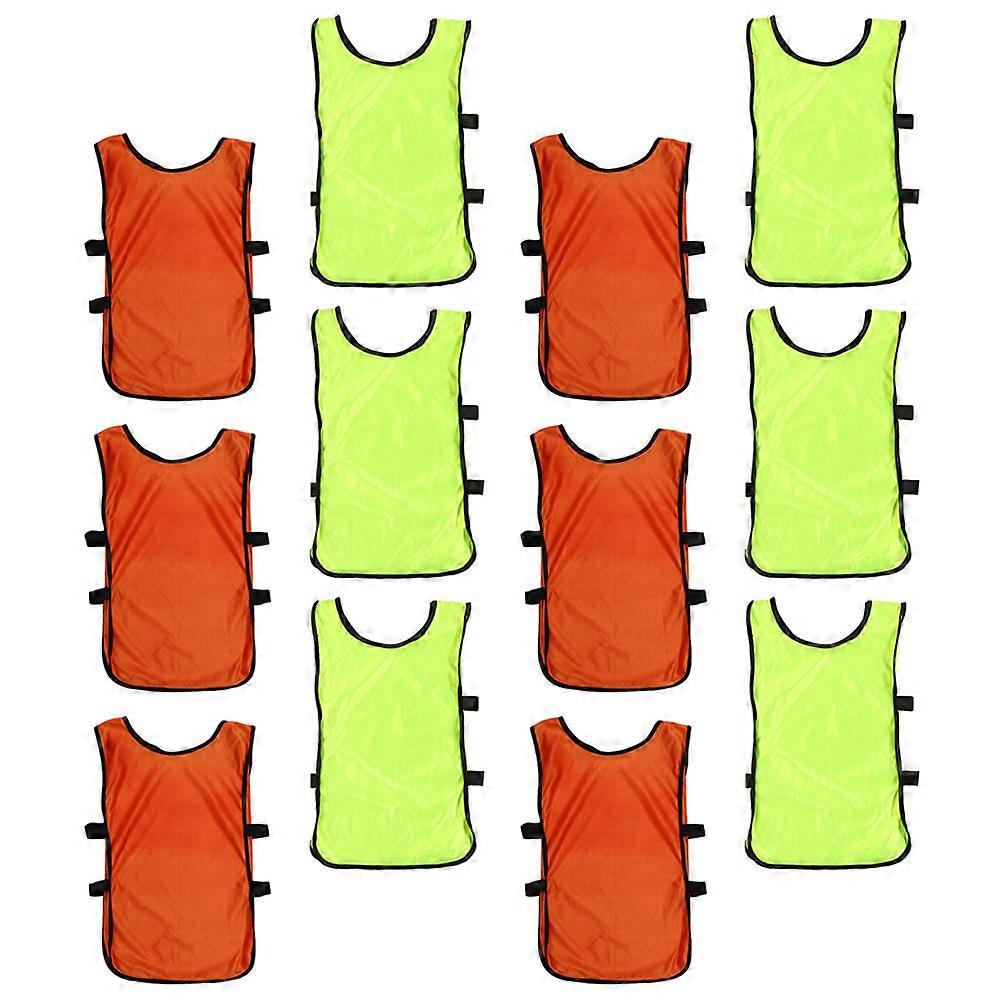 Training Vests 12Pcs Practice Sleeveless Outdoor Football Training Assorted Color Breathable Flexible Fit