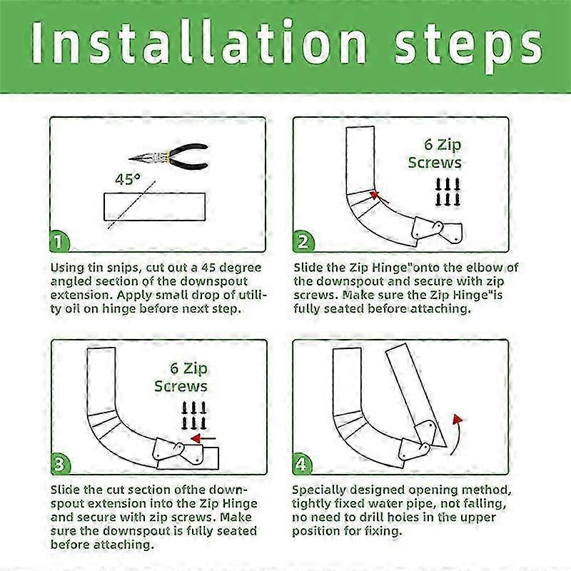 2Pcs Gutter Extension Hinge, Downspout Extension Flip-Up Hinge