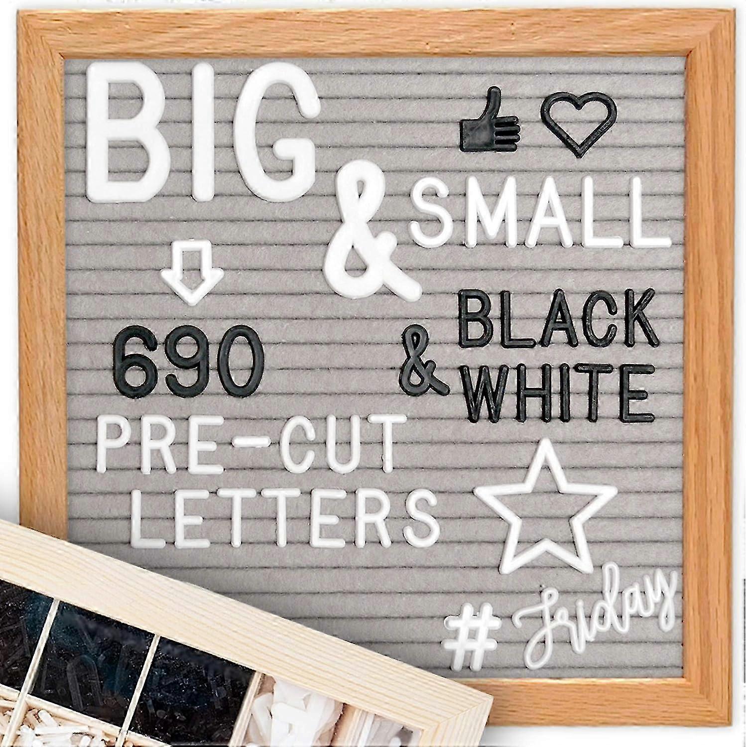 2025 Felt Letter Board 10x10 with Pre-Cut Letters, Stand, and Upgraded Wooden Sorting Tray - Create Custom Messages with Ease!