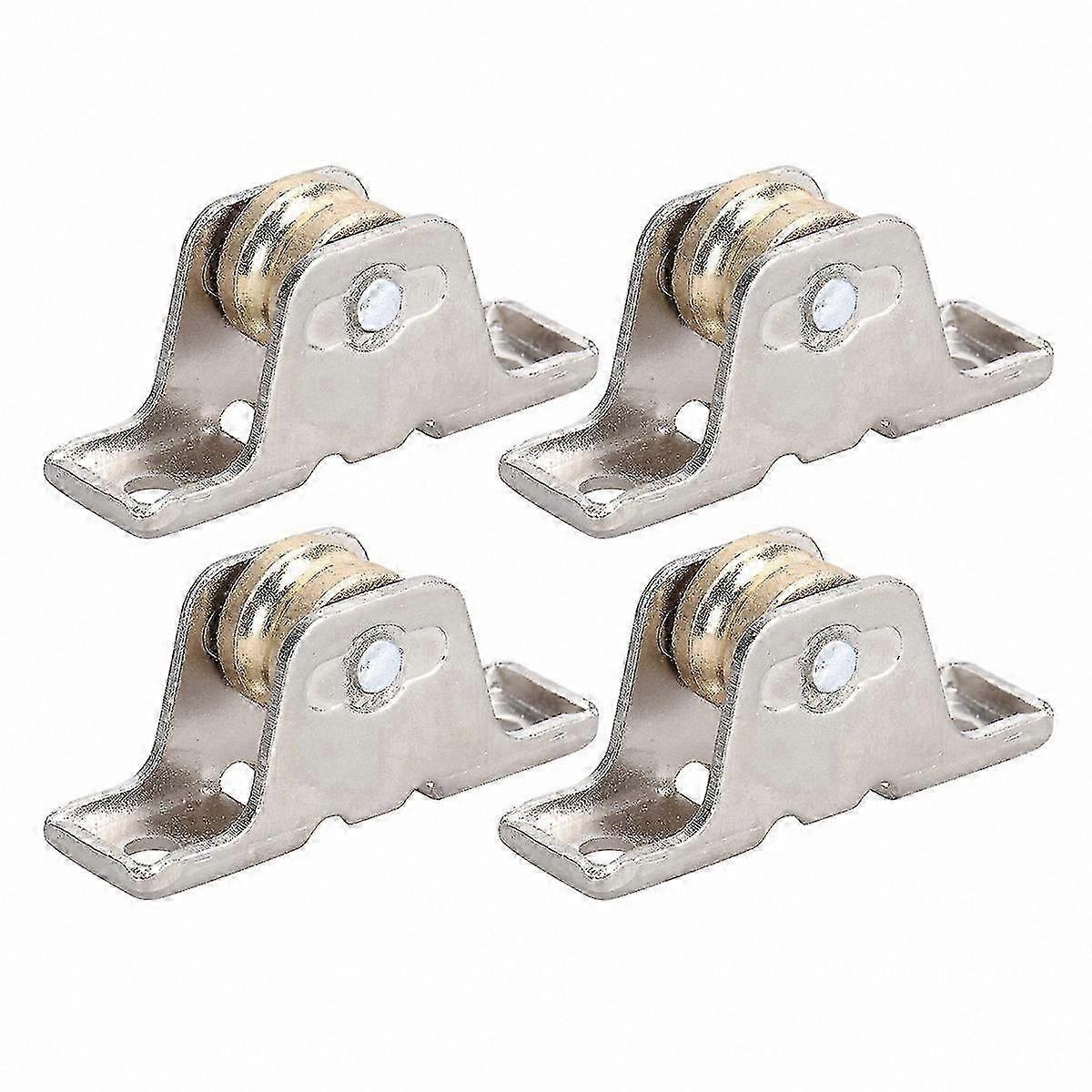 Set of 4 Metal Roller Wheels with Single Bearings for Window Sash Pulley Rods, Alloy Curtain Track Rollers for Doors, Windows, and Shower Curtains