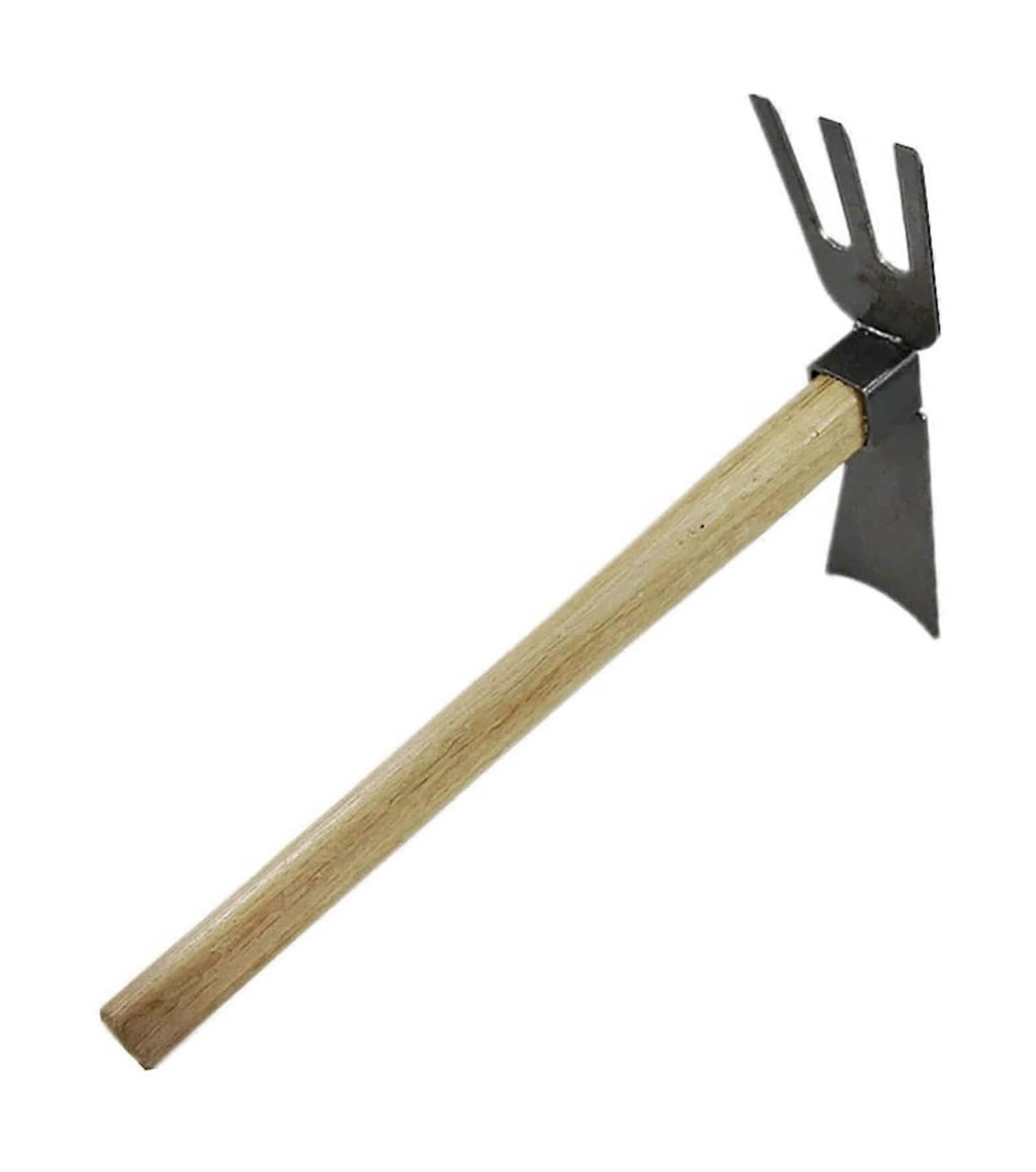 Dual Purpose Hoe 2 in 1 Garden Hoe with Wooden Handle for Digging and Planting