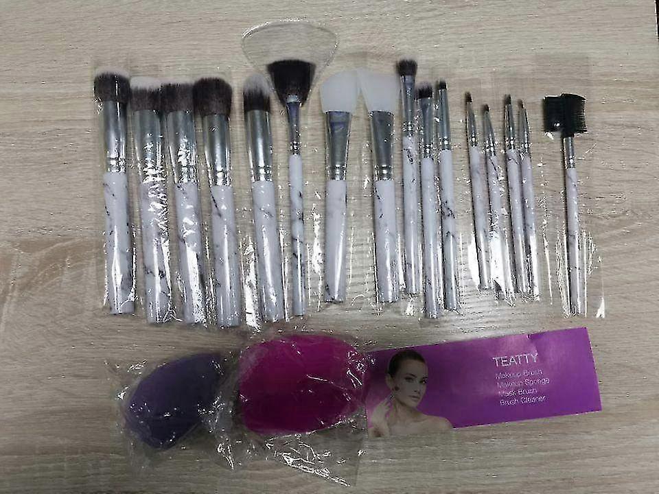 Marble Makeup Brushes & Sponge Set - Dali Stone Cosmetic Tool for Flawless Application & Professional Makeup Look