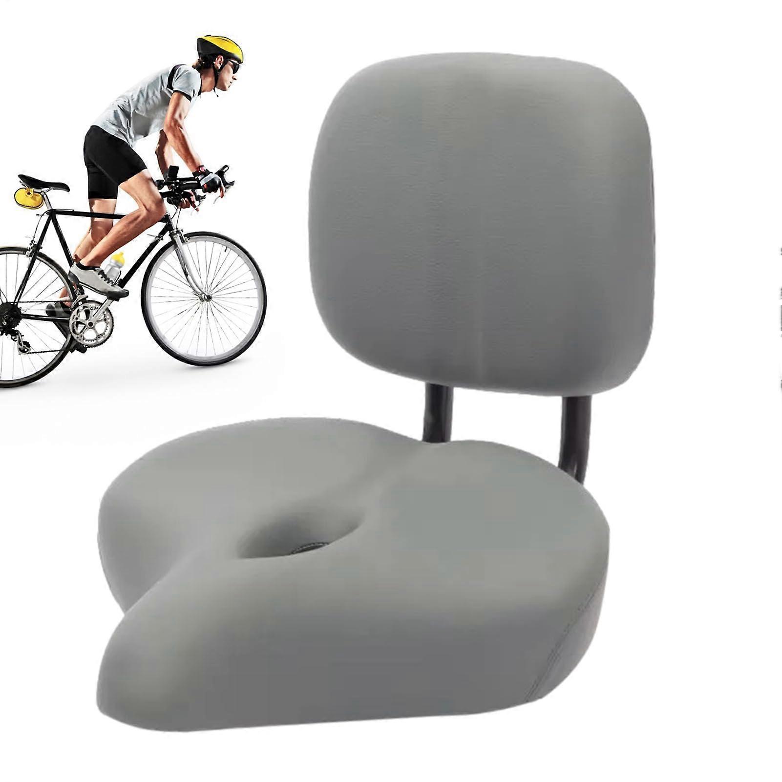 Wide Bicycle Seat Soft Saddle Cushion, Memory Foam Base, Ergonomic Cycling Support Seat, Grey
