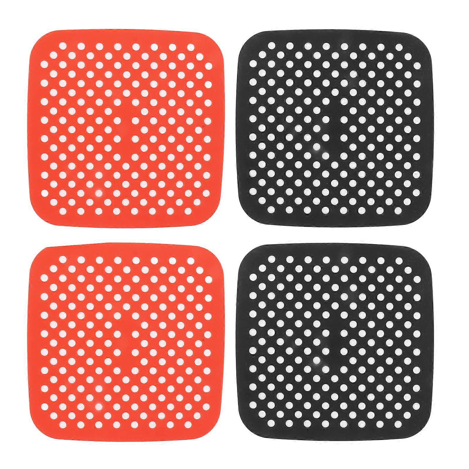 Uudelleenkäytettävät ilmakeittimet, tikkua kestävät, astianpesukoneen kestävät, silikoniöljynkestävät uuninvuoraukset, punainen ja musta, 4 kpl
