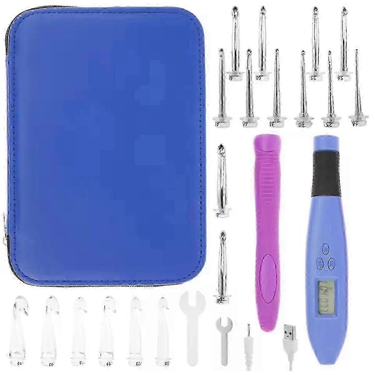 Improved Crochet Hooks with Lighted Needles Kit and Carry Case