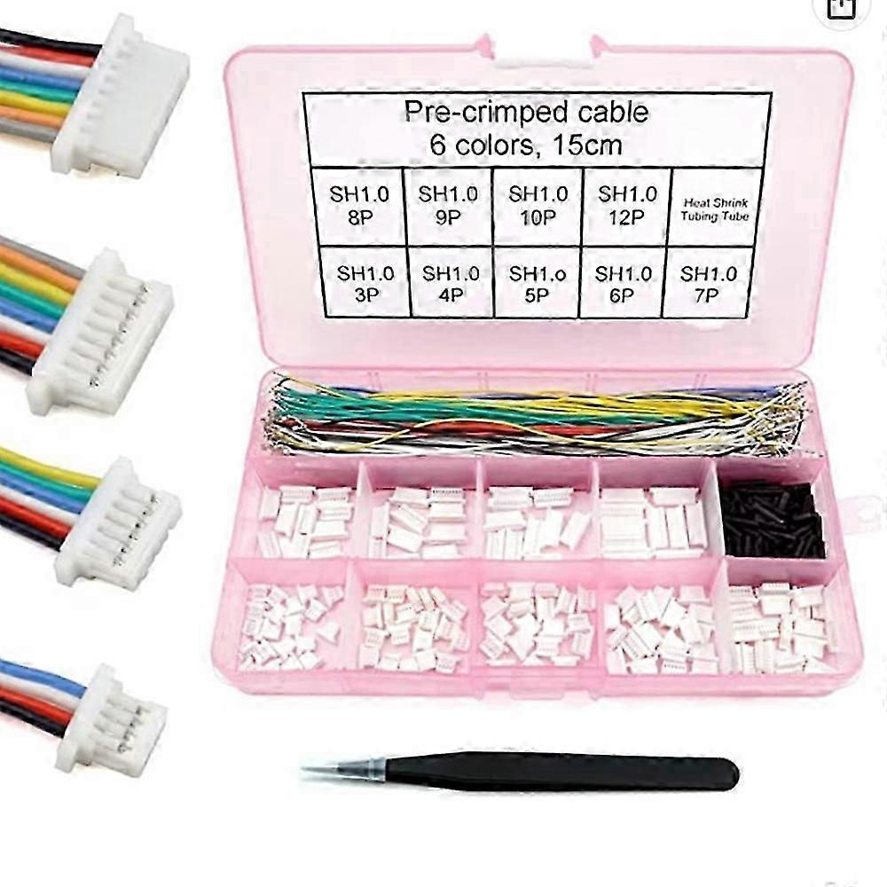 SH1.0 Connectors and Pre-Crimped Silicone Cables Compatible with JST SH 1.0mm for SPRacingF3 Omnibus