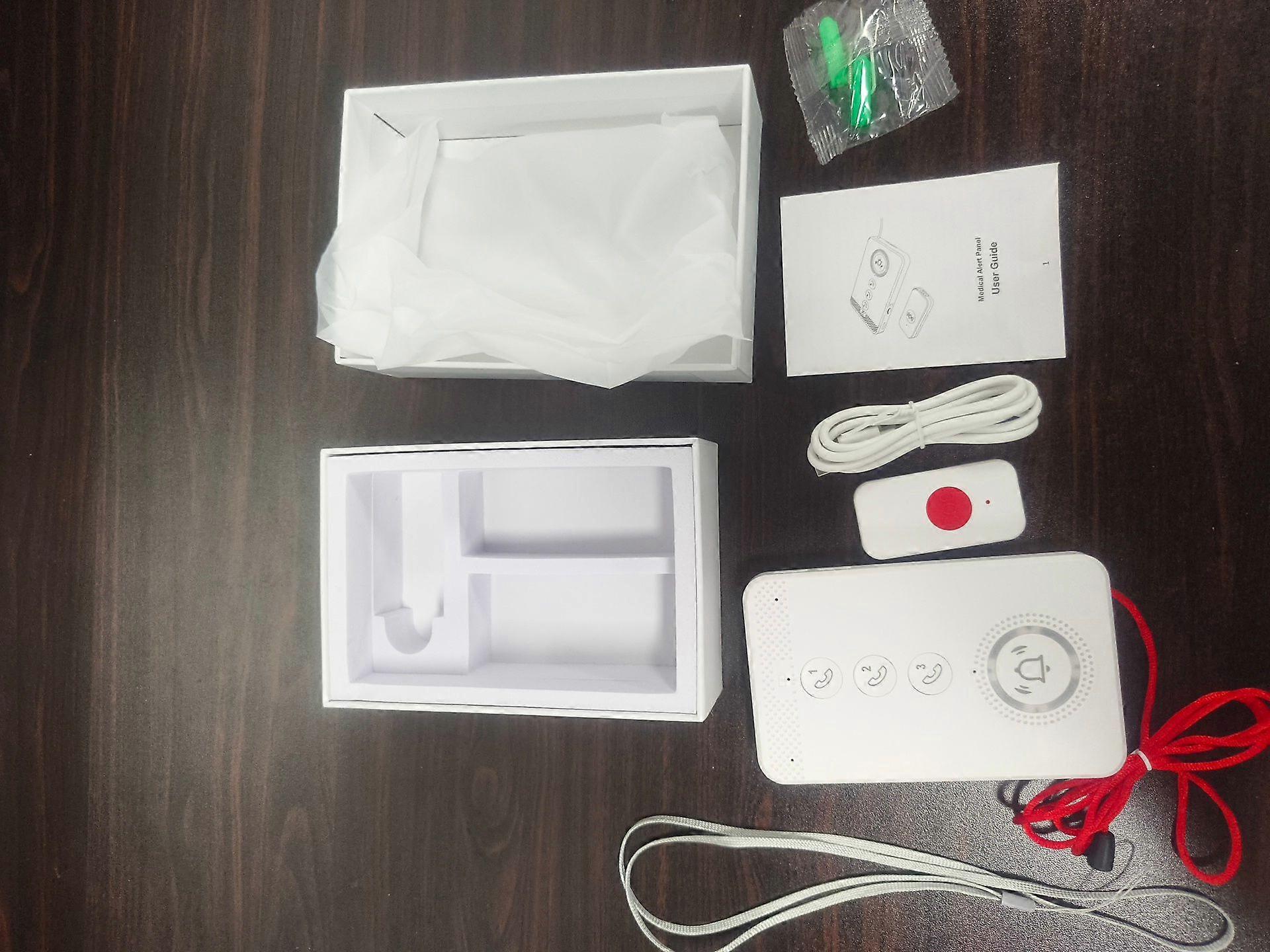 Wireless Caregiver Pager Elderly Calling System SOS Emergency Button Alert 4G Voice Distress Alarm Two-way Intercom Phone Notification Portable One-cl