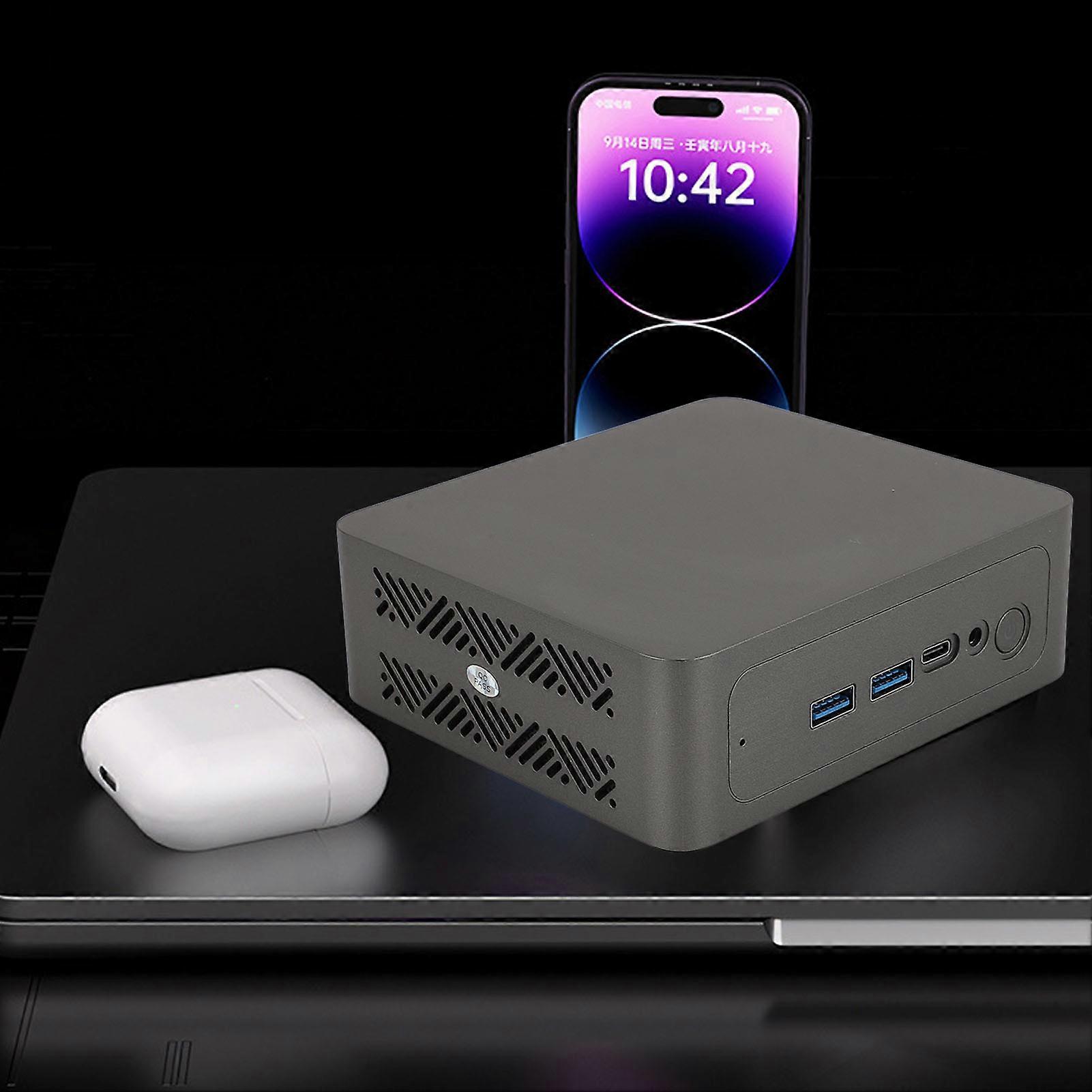 Small Desktop PC i3-1215U 16GB 1T WiFi 6E Dual Screen Grey EU Plug