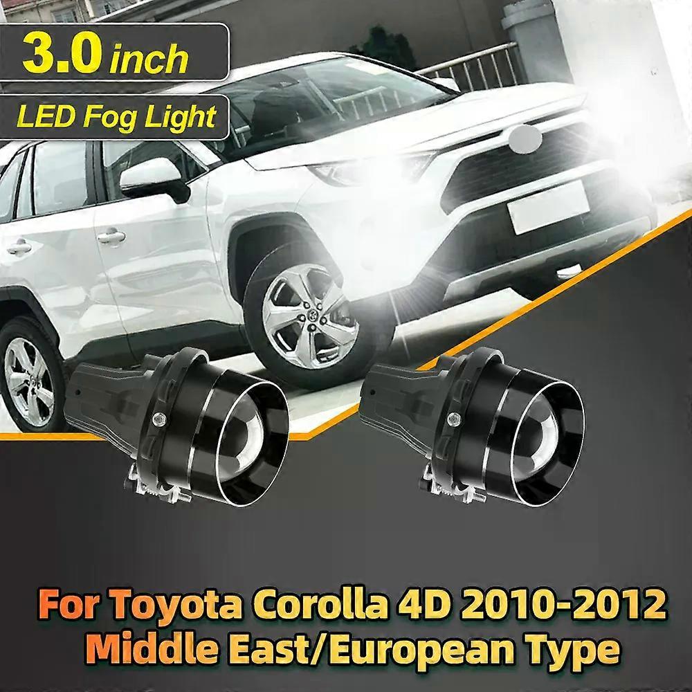 Projector Lens Fog Light 3.0 Inch 2PCS H11 6000K CSP Chips Fit For Toyota Corolla 4D 2010-2012 Middle East/European Type