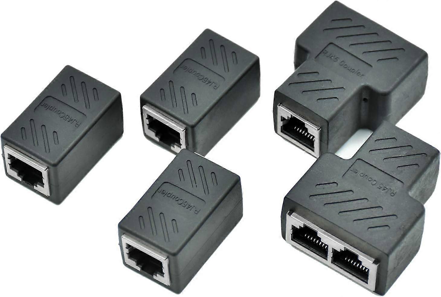Paquet de 10 coupleurs Ethernet RJ45, connecteur répartiteur de port Betterlife 1 en 2 + 1 en 1 Adaptateur réseau Ethernet LAN femelle à femelle blindé pour Cat 5/6/