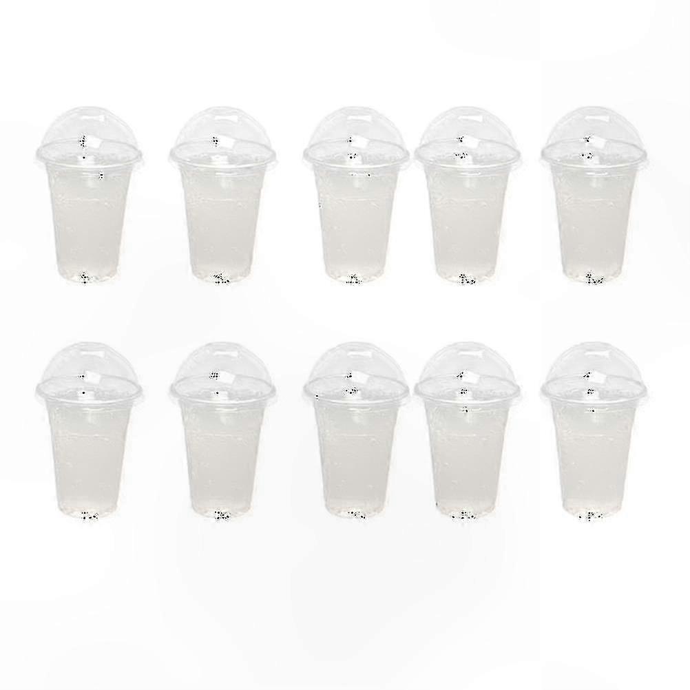 100-Pack Clear Plastic Cups, 500ml, Ideal for Tea and Juice, Disposable with Hole Lids for Convenient Sipping