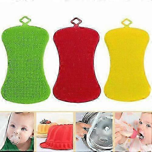 3 Colors Silicone Sponge Hero Sponge Non-Stick For Kitchen Home Kit