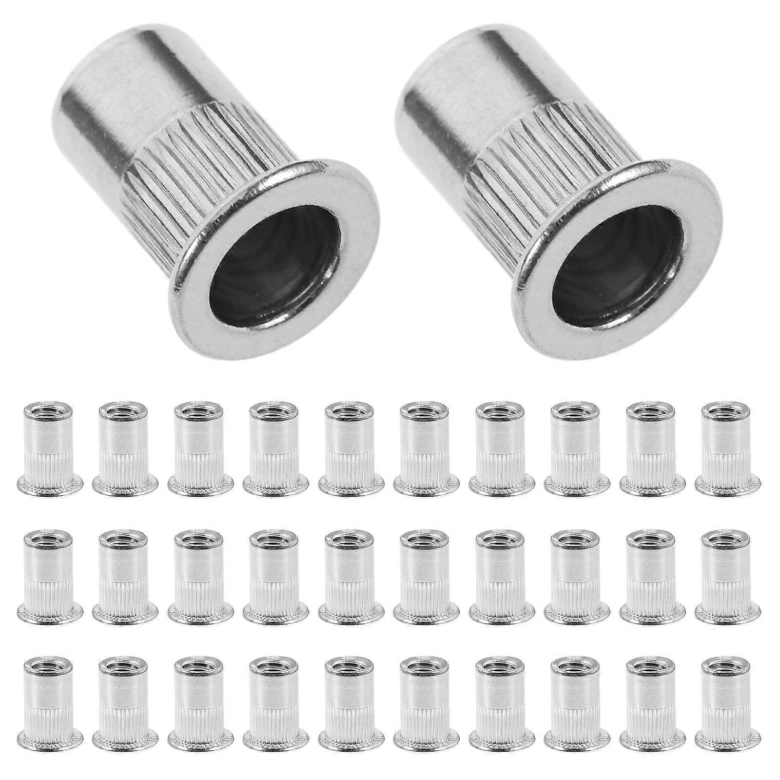 Flat Head Rivet Nut High Strength Secure Connection Silver 1.50X1.20X0.90CM For Industrial Use 120Pack