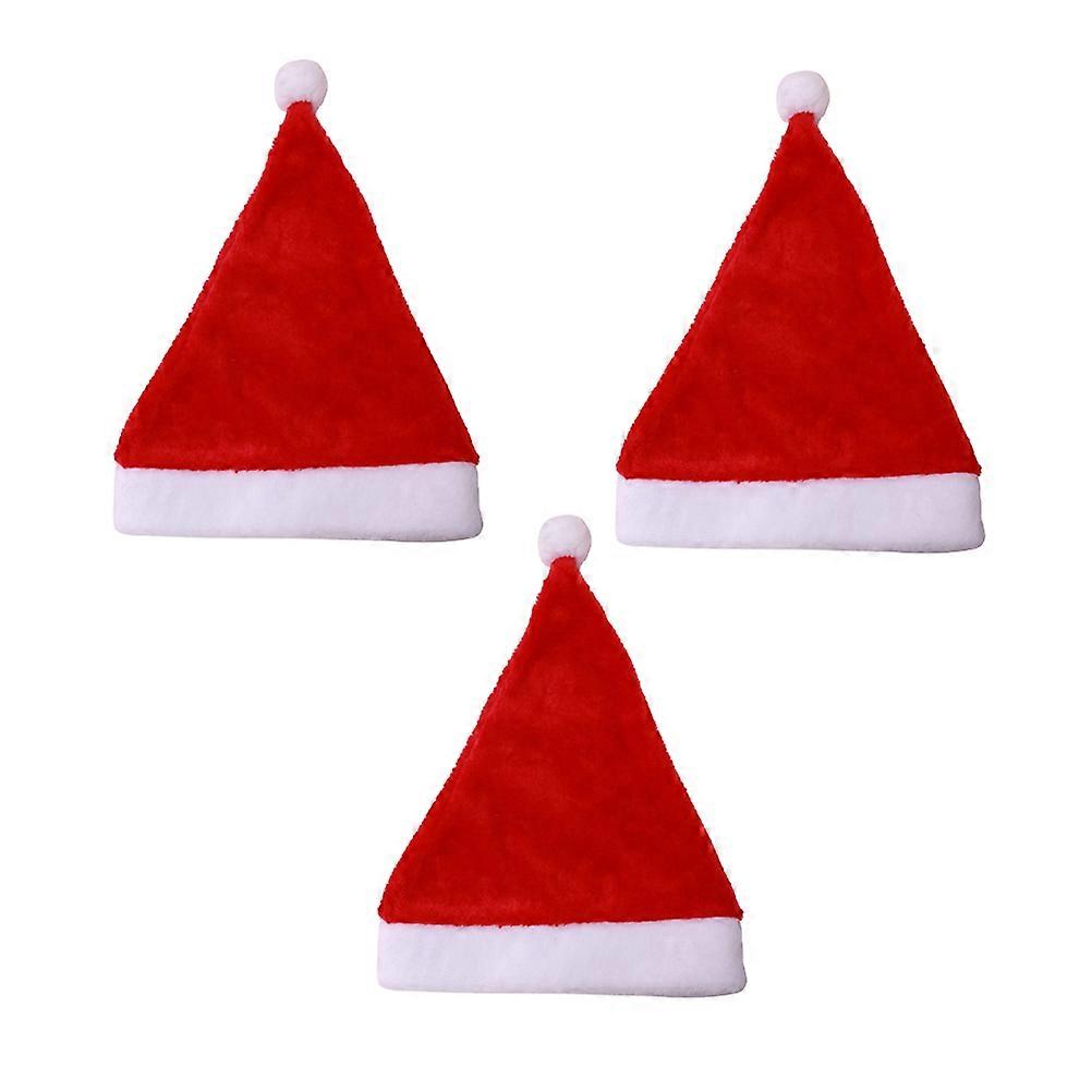 Red Santa Claus Hat for Christmas Party Decoration Made of Short Floss and Non Fading Size Fits Most Adults