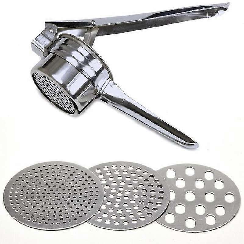Stainless Steel Potato Ricer  Manual Masher for Potatoes, Fruits, Vegetables, Yams, Squash, Baby Food and More(Silver)