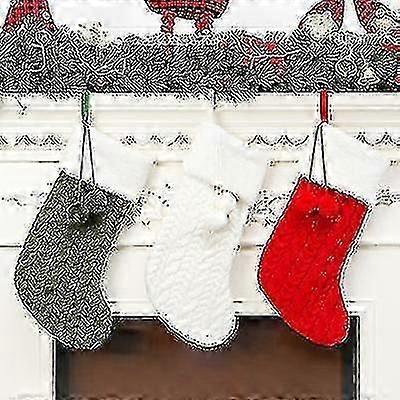 3pcs Knitted Christmas Stocking With Christmas Ornaments