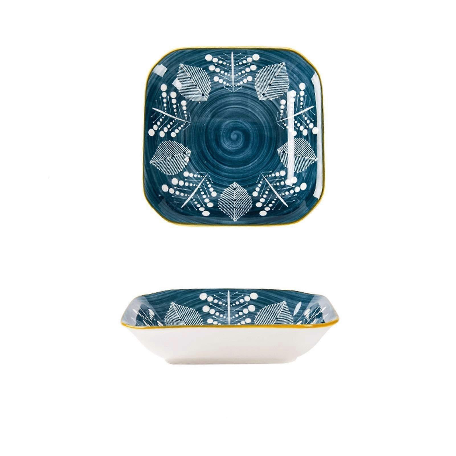 Plate Square Breakfast Plate Underglazed Ceramic Heatproof Dinner Plate For Pasta And Steak Small Color C