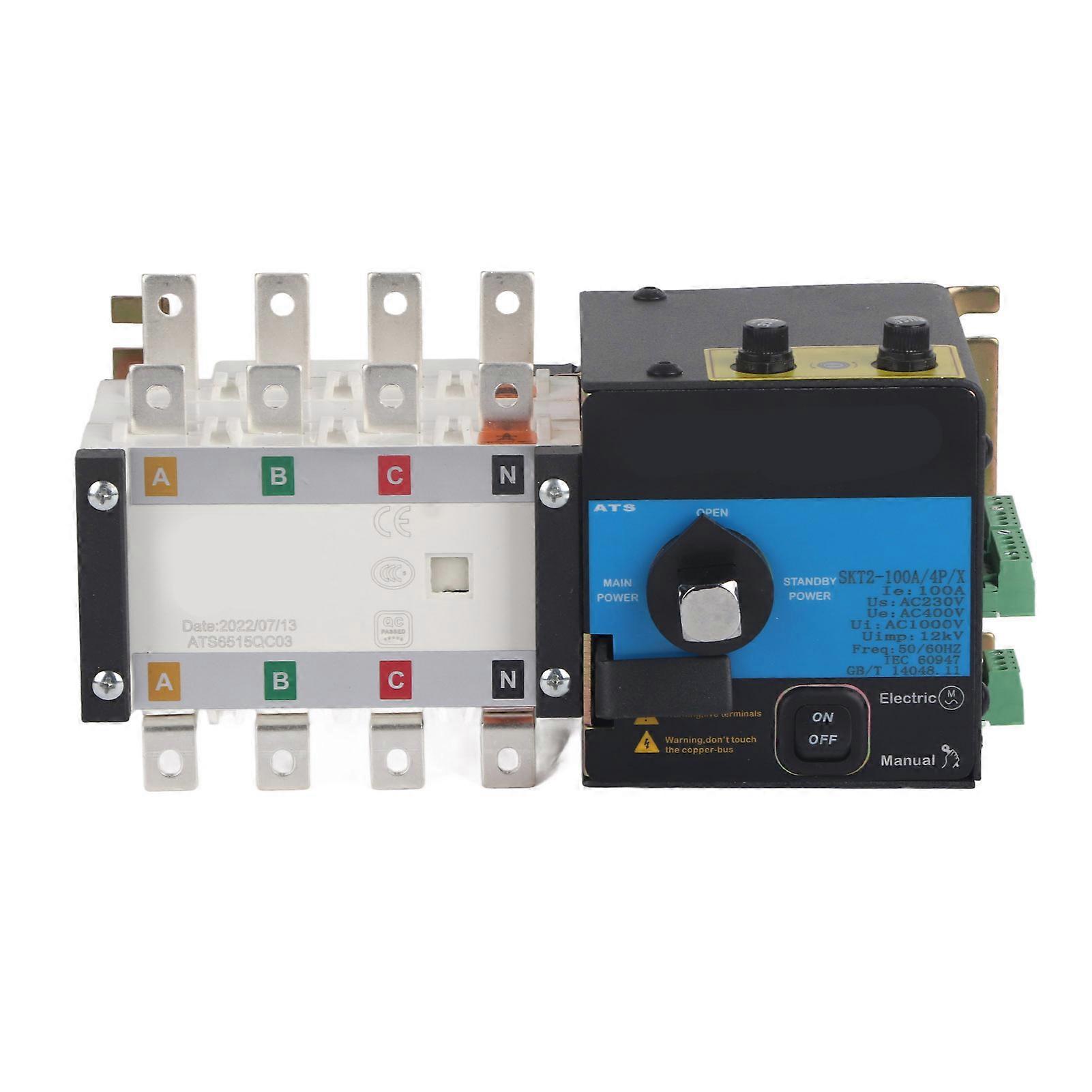 SKX2-100A/4P Dual Power ATS 100A 4P ABS Copper Transfer Switch