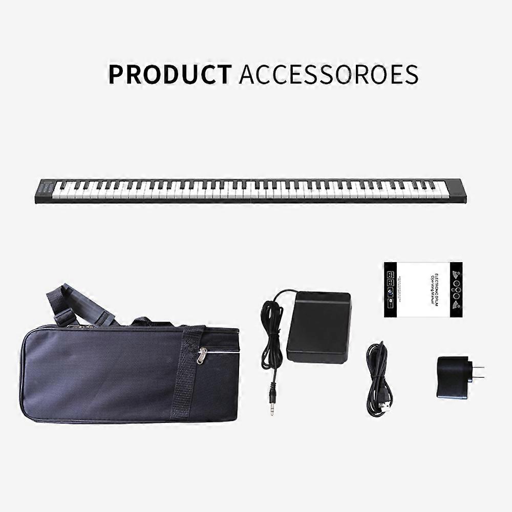 88 Keys Foldable Digital Piano with LCD & BT, 130.2x15x3.1cm