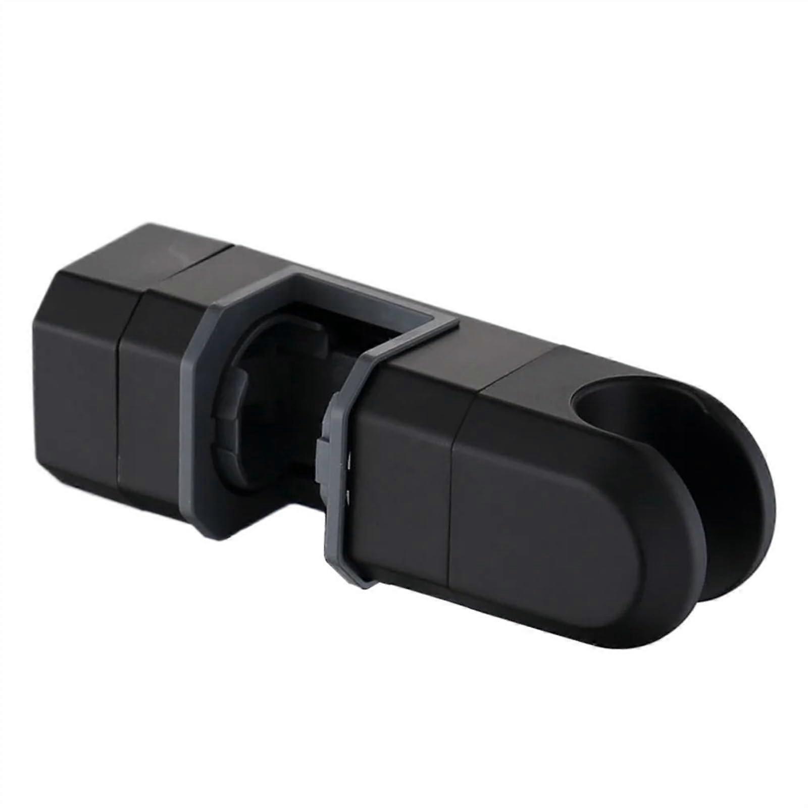 Chrome Shower Rail Head Slider Bar Holder Adjustable Bracket Easy Install Rotate Black Fits Most Shower Rails