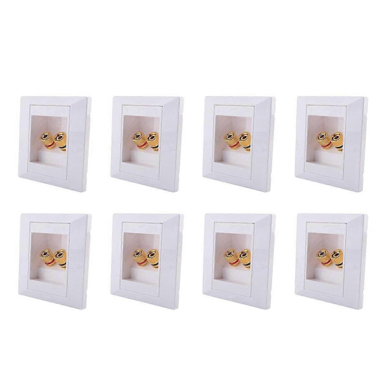 Wall Socket Connection Port with 2 Jack Speaker White