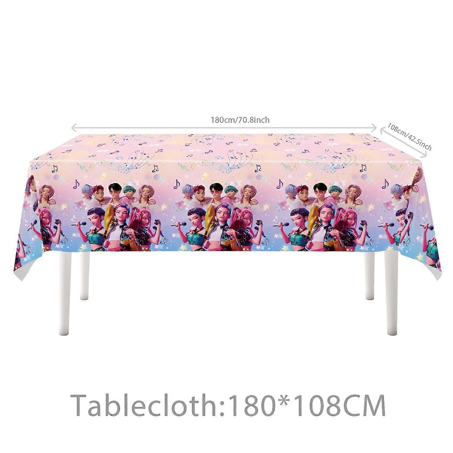 Demon Hunter Birthday Party Supplies Set: Tableware, Banner, Cake Toppings and Balloons for Kids