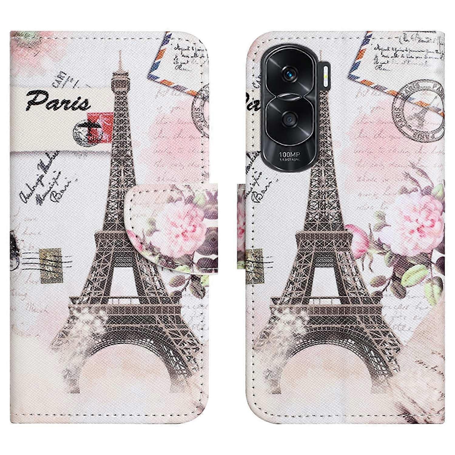 Wallet Phone Case for Honor 90 Lite 5G/X50i 5G,Pattern Printing PU Leather Cross Texture Stand Cover