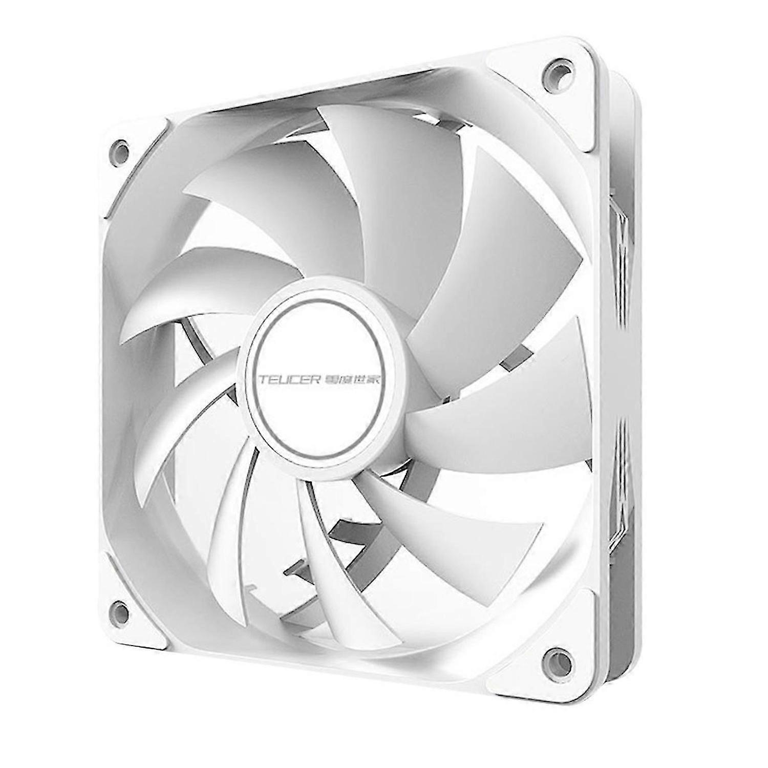 Teucer 12cm Chassis Fan PWM Control 1800rpm Silent Computer white