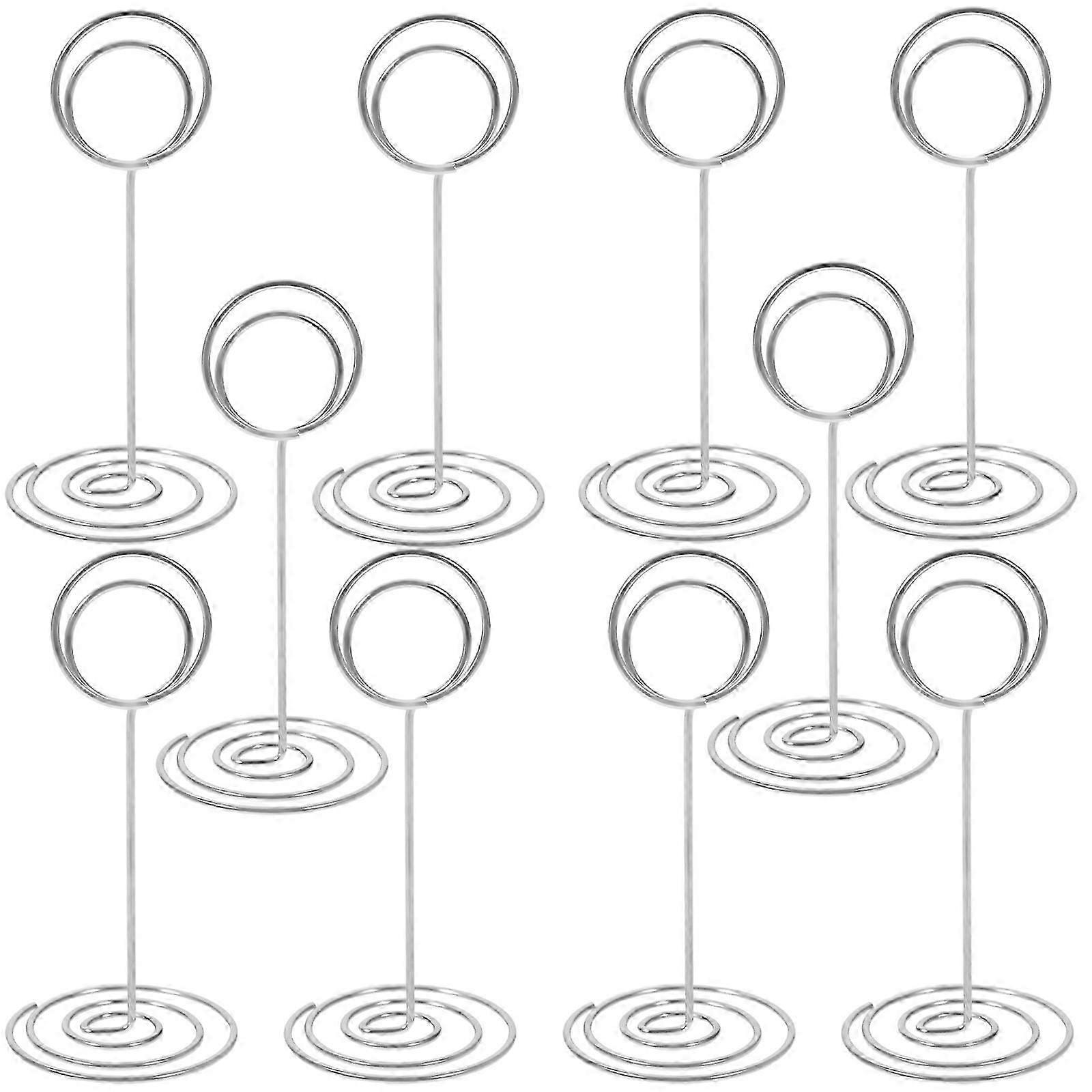 حاملي رقم الجدول الأنيق 10 قطع حاملي بطاقات مكان الأسلاك للاحتفالات السنوية الفضة مشبك صغير لديكور المنزل