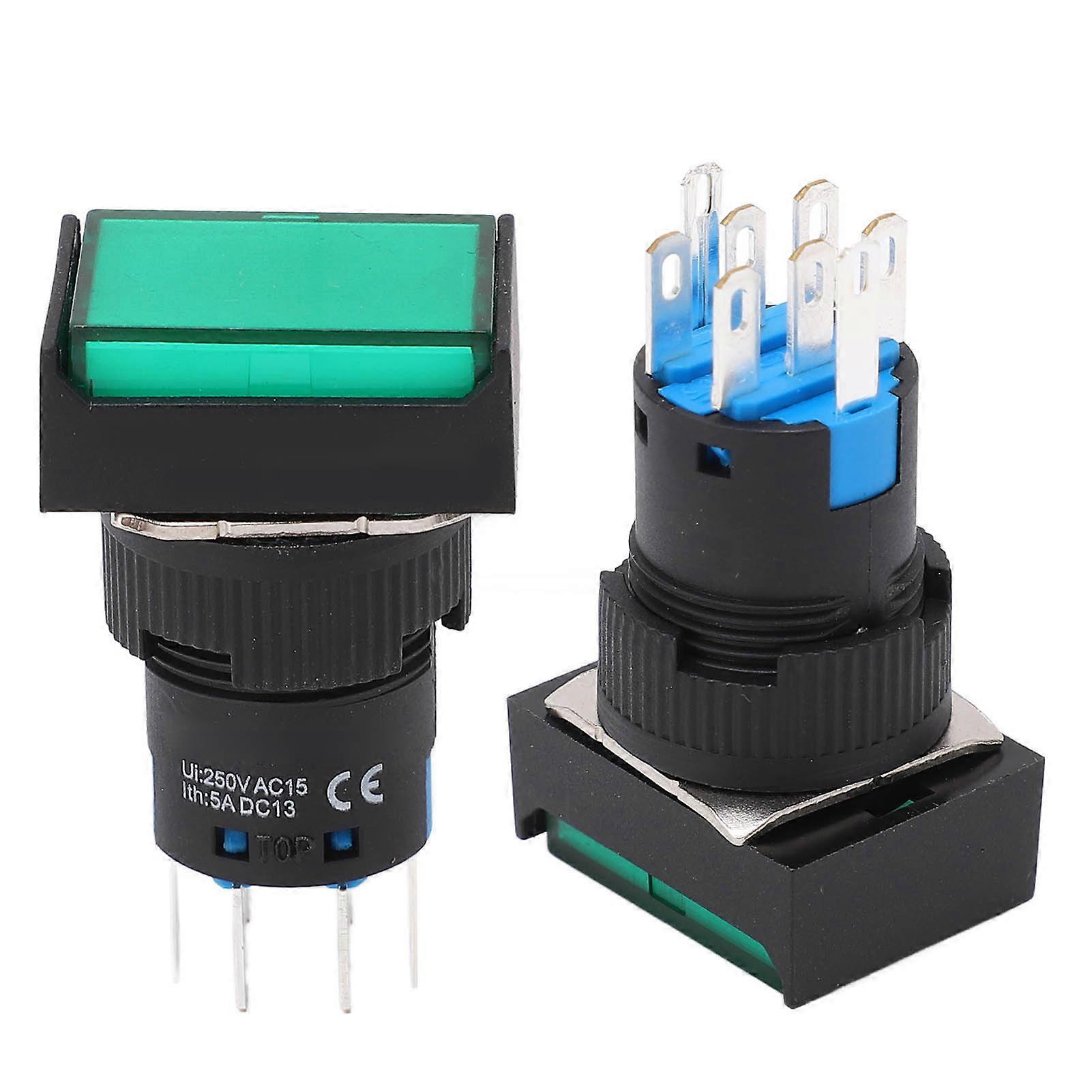 25PCS Illuminated Reset Button Switch AC DC 24V 5A for Industrial