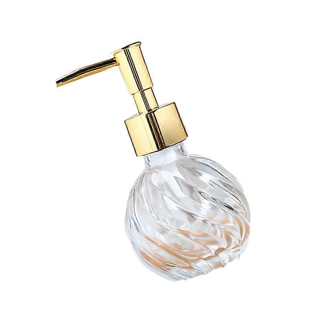 Subpackage Bottles Glass Refillable Pump Bottles for Storage 2Pcs Golden