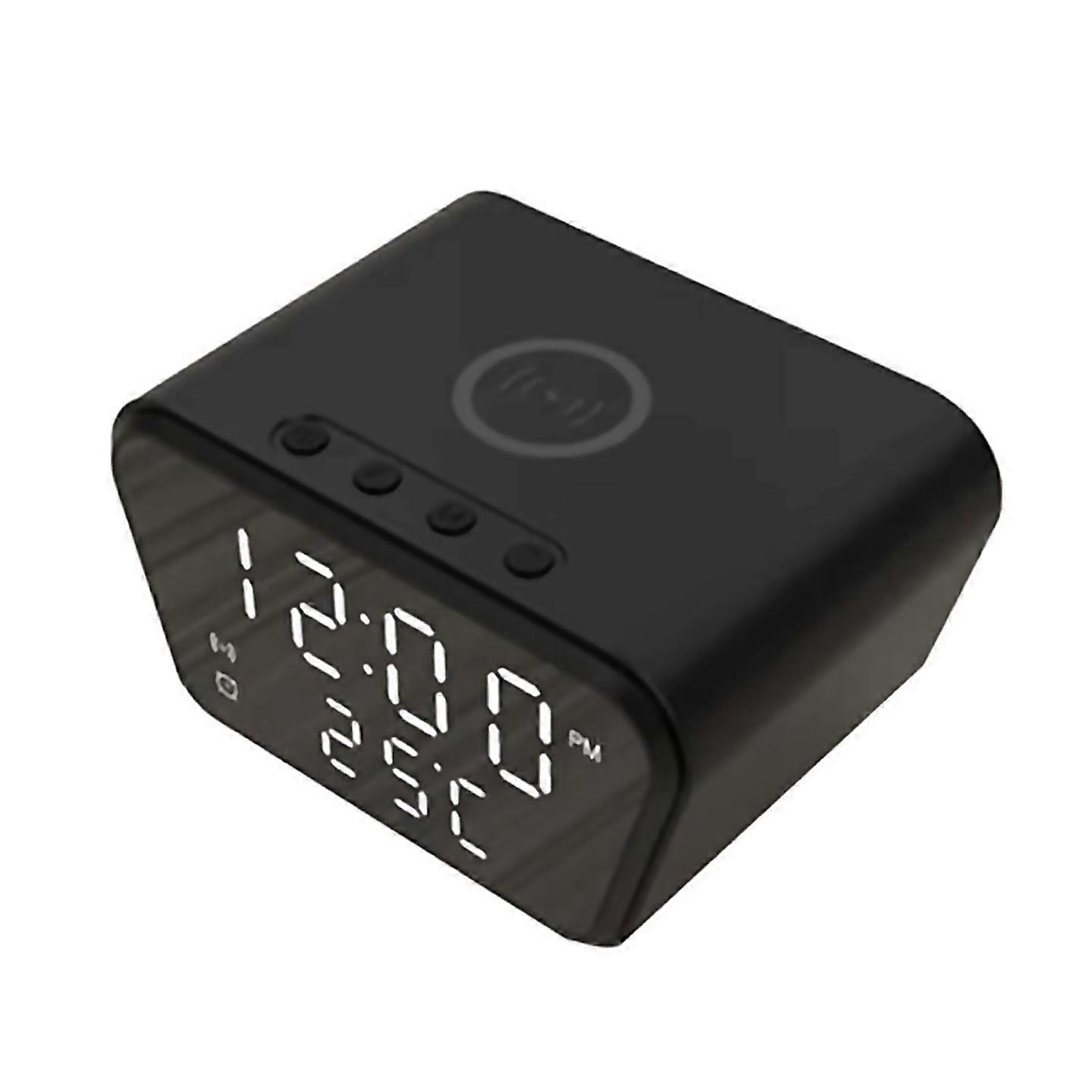For Alarm Clock 15w Intelligent Wireless Charger Led Digital Clock Black