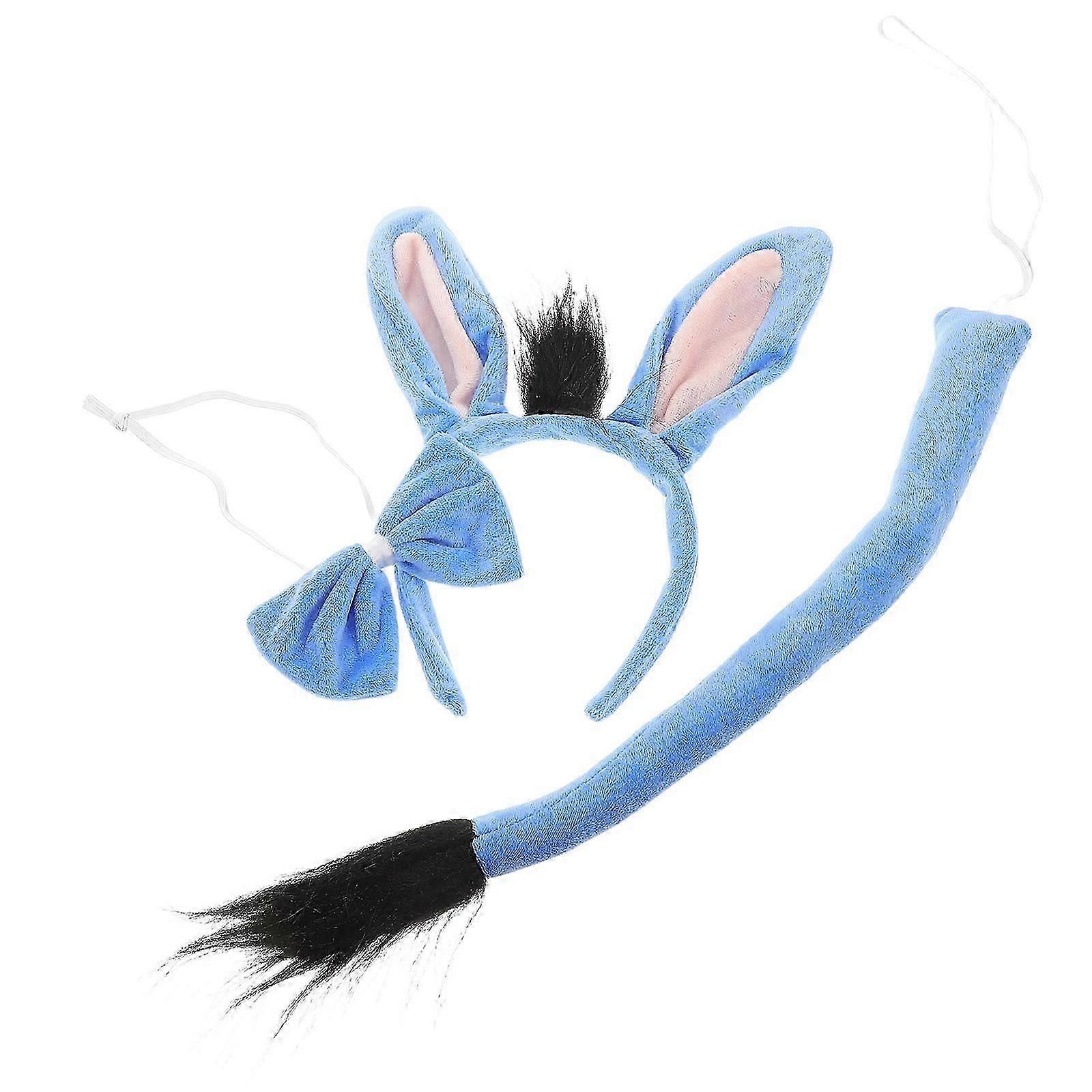 Halloween Donkey Costume Set With Donkey Ear Headband Tail Bow Tie For Adults Roleplaying 1Set - DSW