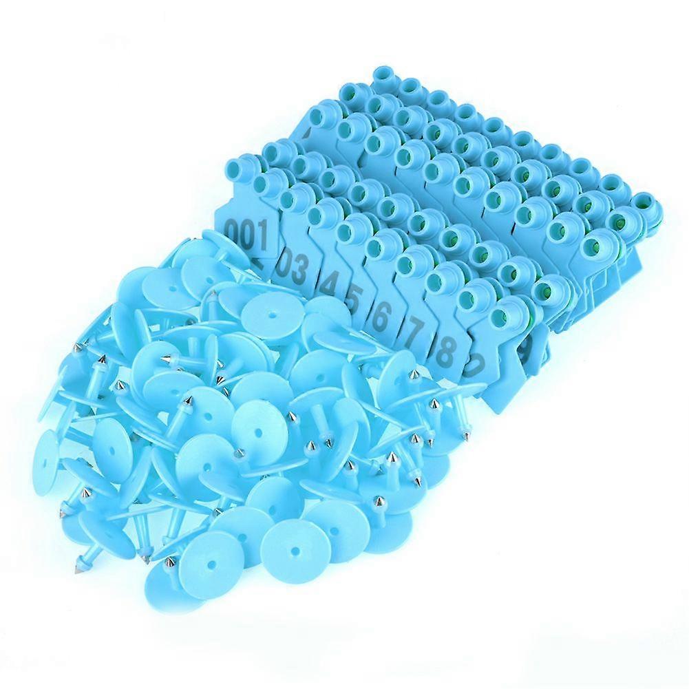1-100 Number Plastic Livestock Ear Tag Animal Tag for Goat Sheep Pig Blue