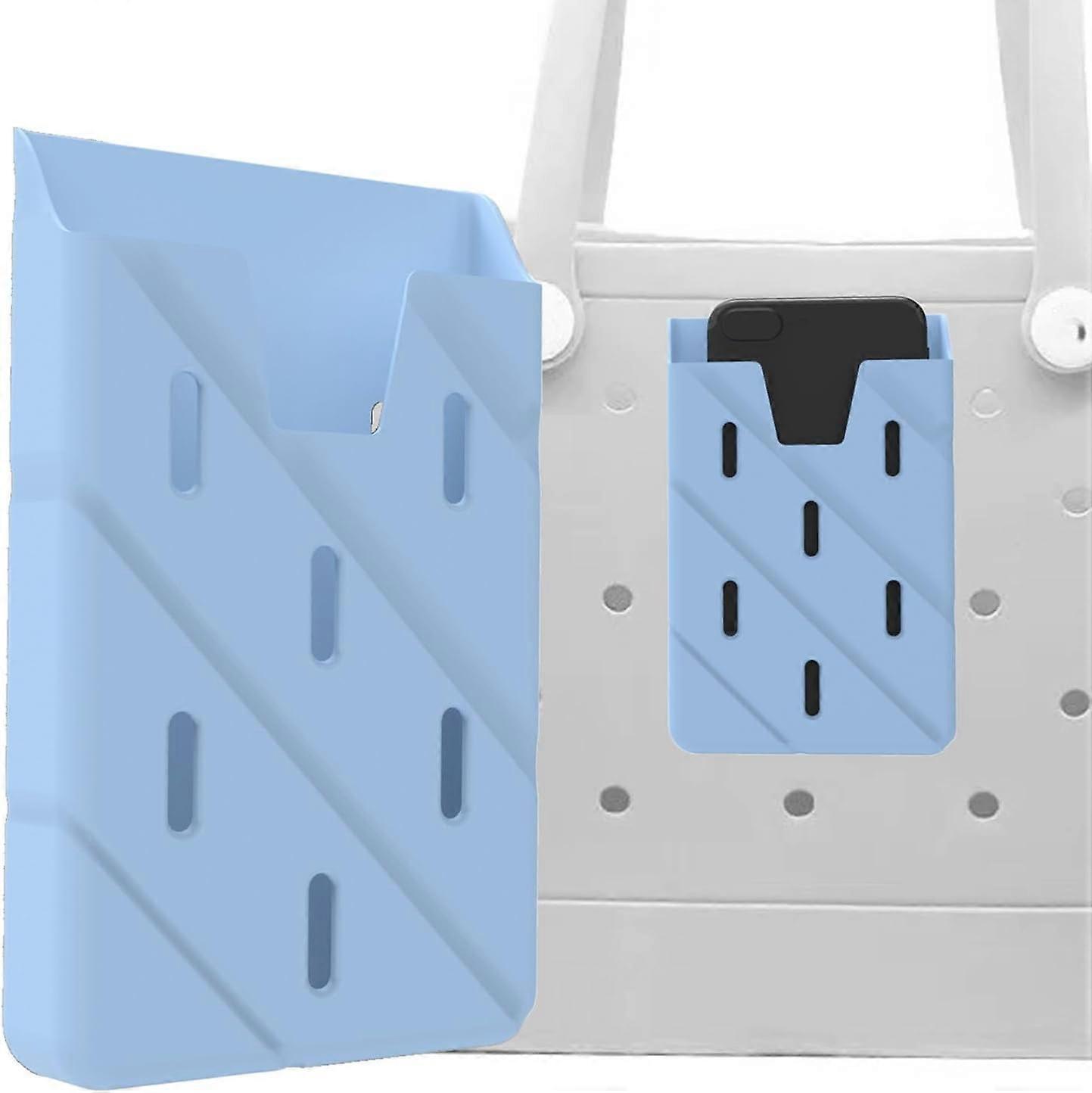 Phone Holder Compatible with Beach Tote Bag, Soft Silicon and Universal Size, Beach Tote Bag Accessories and Fittings - Blue