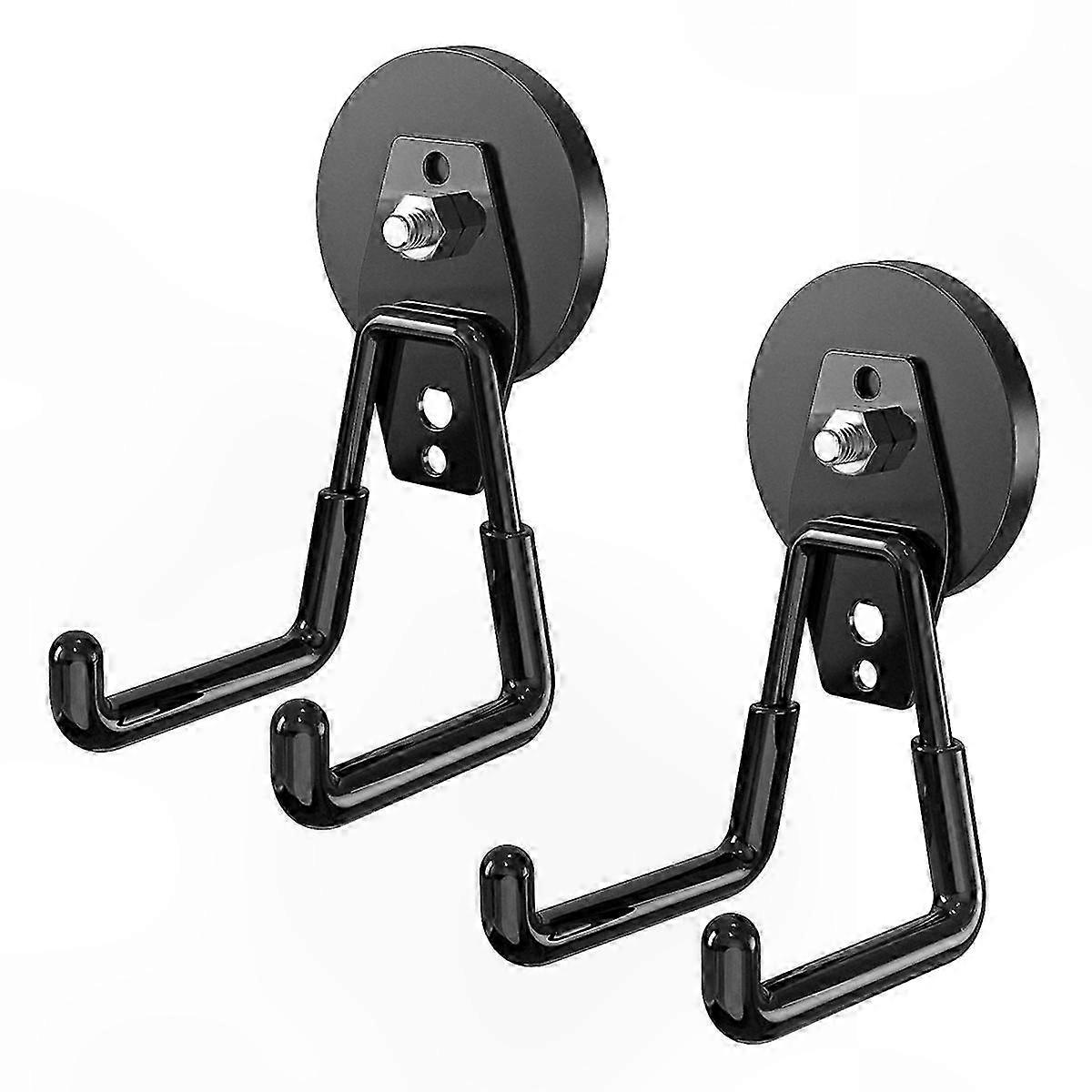 2 Pack Durable Magnetic Hooks with Rubber Coating for Garage and Workshop Storage Solutions