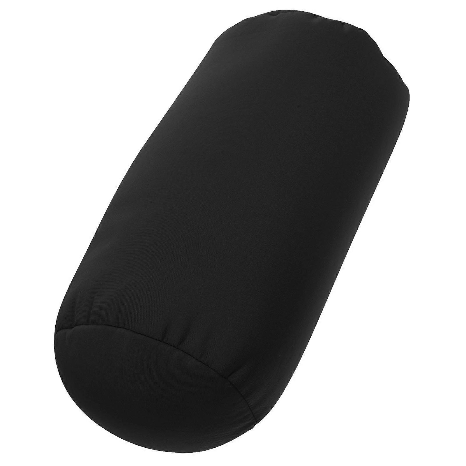Neck Support Pillow Roll For Travel Waist Pillow Ergonomic Design Comfortable Black 1Pcs