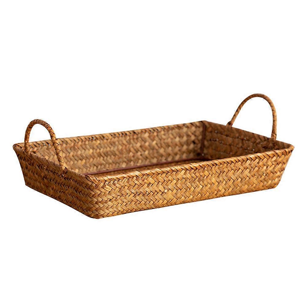 Practical Storage Basket Woven Snack Basket for Home Use 1Pcs Yellow
