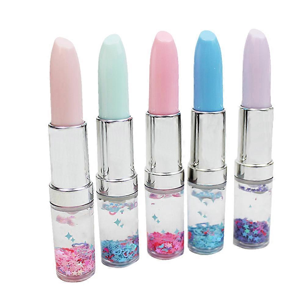 Smooth Writing Pens No Smudge Creative Lipstick Neutral Pen For Students Girls Daily Use Assorted Color Cylindrical Design 5Pcs