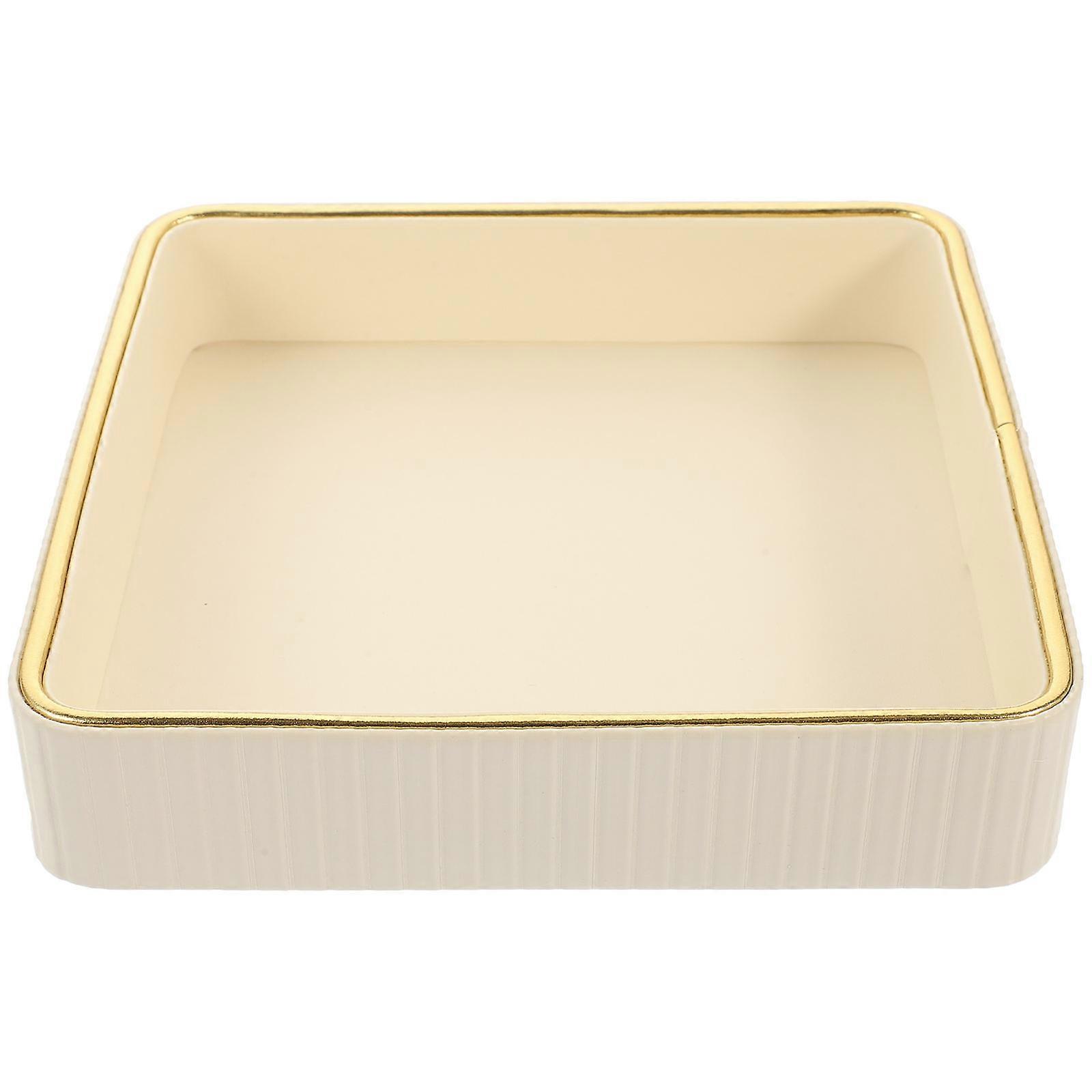 White Entryway Key Tray with 5Pcs Simple Jewelry Storage Organizer