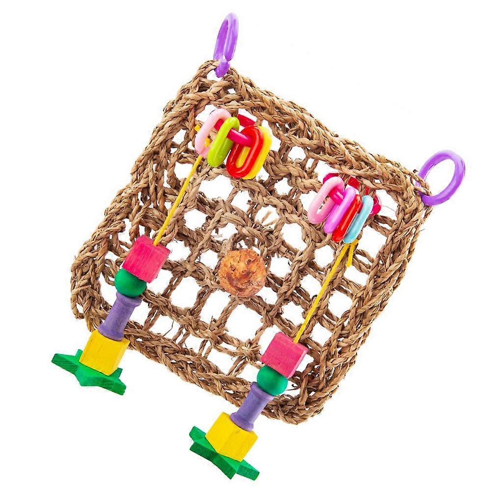 Hanging Parrot Toys Bird Climbing Net for Chewing Fun 2Pcs