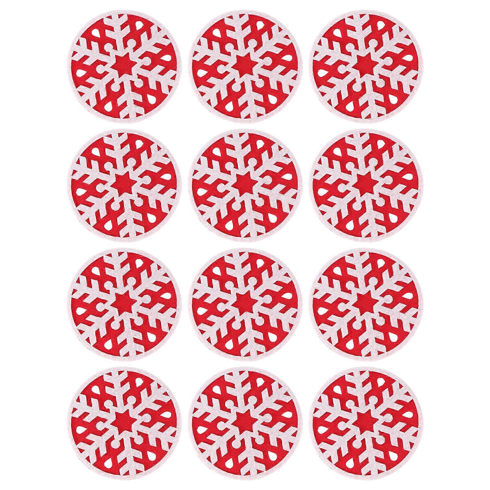 Christmas Themed Felt Fabric Coasters Round for Kitchen Use 36Pcs