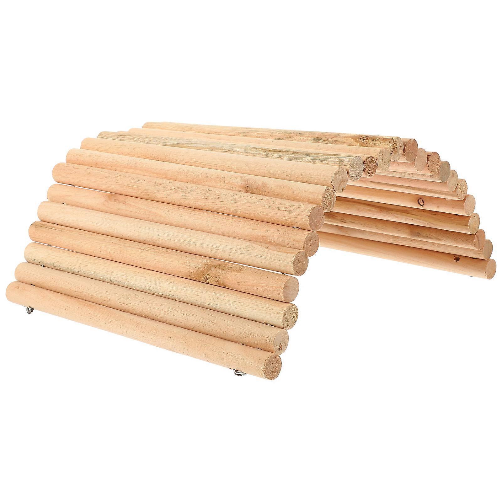 Hamster Hideout Bridge Wooden Khaki with Paw-Safe Surface for Kids Use Hamster Toy